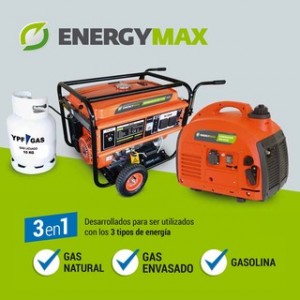 grupo electrogeno 3000 gas natural,env. y gasoil energymax  em3800