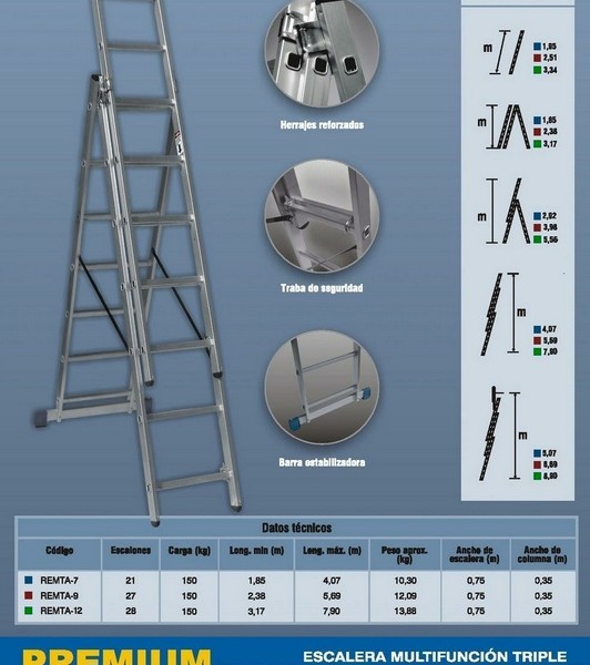 ESCALERA TRIPLE ALUMINIO ALPINA